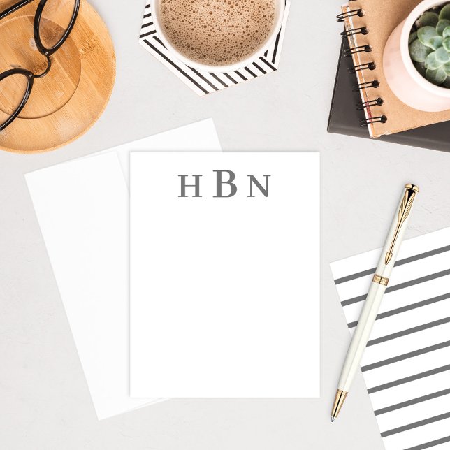 Classic Charcoal Personalised Monogram Initials Card (Creator Uploaded)