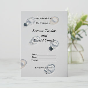 Classic Charm: Black, and Grey Wedding Invitation