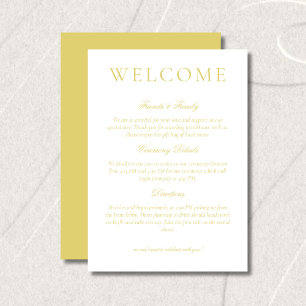 Classic Chartreuse Minimalist Wedding Welcome Program