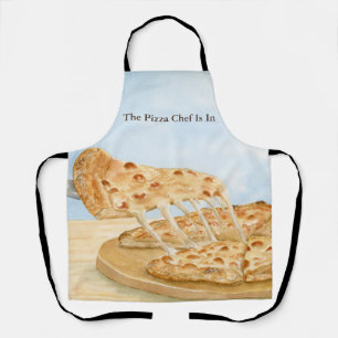 Classic Cheese Pizza Chef is In Watercolor Apron