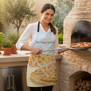 Classic Cheese Pizza Chef is In Watercolor Apron