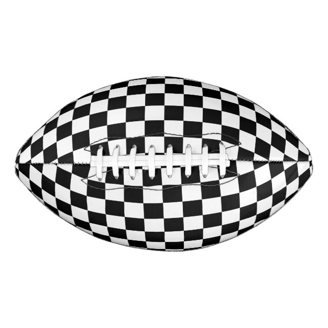 Classic Chequerboard Black White Pattern Football (Front)