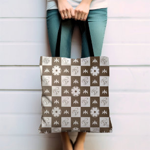Classic Chequered Pattern Tote Bag