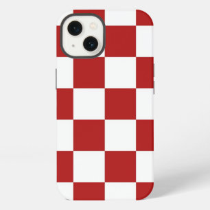Classic Chequered Red and White Pattern iPhone Case