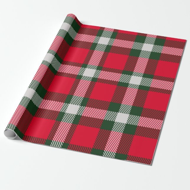 Classic Chequered Tartan Seamless design Backgroun Wrapping Paper (Unrolled)
