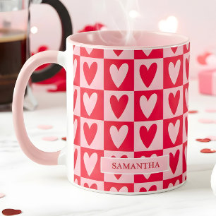 Classic Cherry Red Hearts Valentine’s Mug