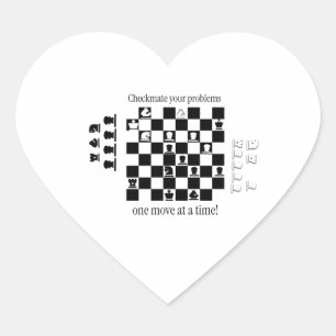 Classic Chess-Inspired Design Heart Sticker