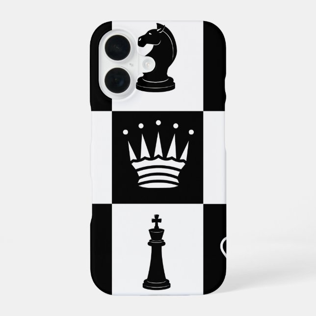 Classic Chess Pieces iPhone 16 Case (Back)