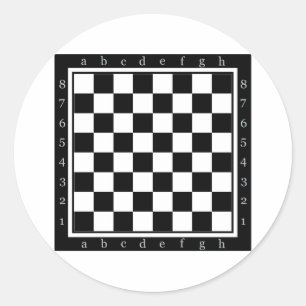 classic chess table round sticker