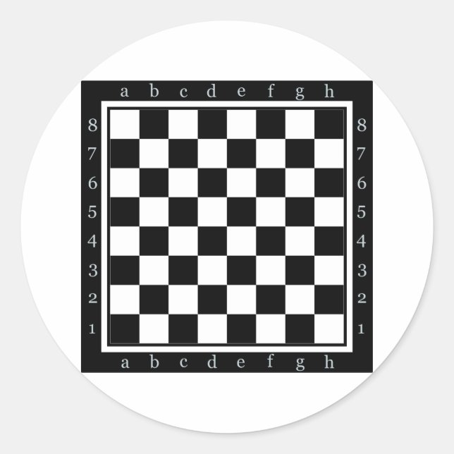 classic chess table round sticker (Front)