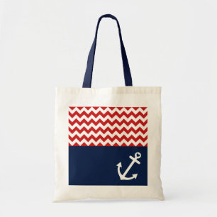 Classic Chevron Nautical Love Tote Bag