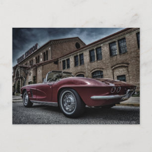 classic chevy corvette muscle car postcard