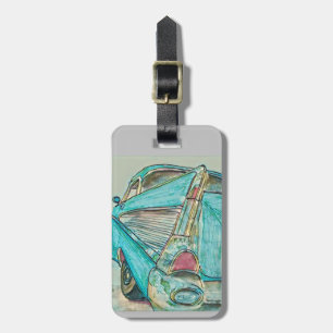 Classic Chevy Tail Fin Art Luggage Tag