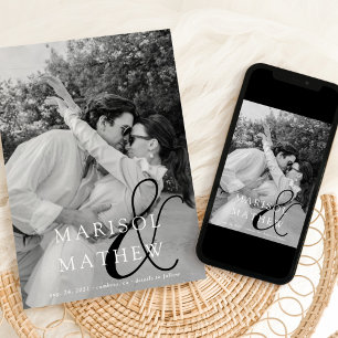 Classic Chic Ampersand Flat Save The Date Card