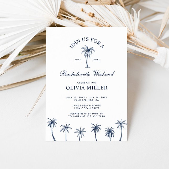 Classic Chic Beach Bachelorette Party Weekend Invitation (Creator Uploaded)