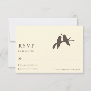 Classic Chic Birds Ivory Formal Wedding RSVP Cards