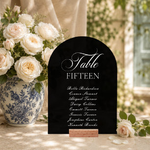 Classic Chic Black Alphabetical Table Number Sign