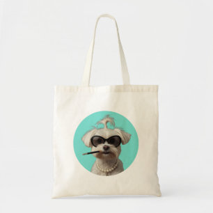 Classic Chic Breakfast Maltese Movie Art Tote Bag