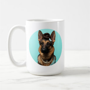 Classic Chic Breakfast Poster German Shepherd Art Coffee Mug