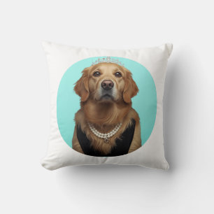 Classic Chic Breakfast Poster Golden Retriever Cushion