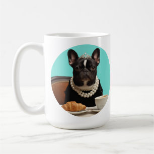 Classic Chic Breakfast Poster–Inspired Pug Art  Coffee Mug