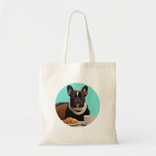 Classic Chic Breakfast Poster–Inspired Pug Art  Tote Bag