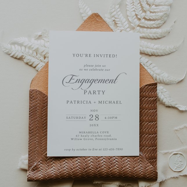 Classic Chic Calligraphy Engagement Party Invitation (Creator Uploaded)