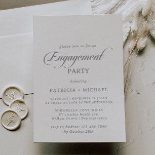 Classic Chic Calligraphy Engagement Party Invitation