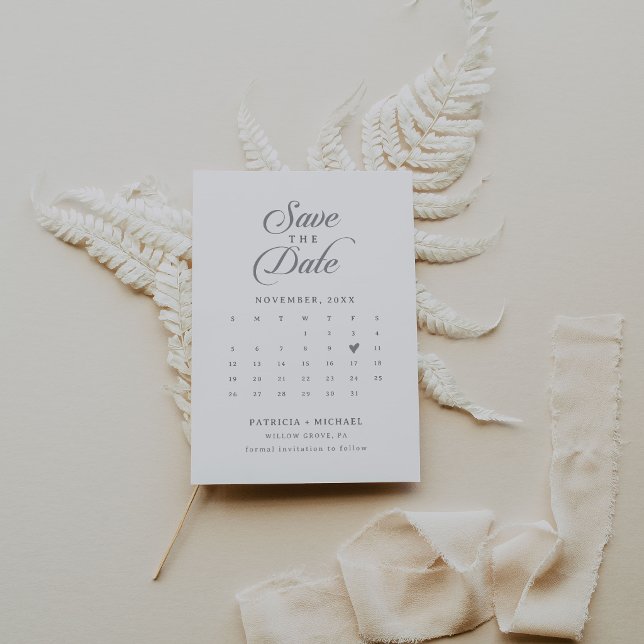Classic Chic Calligraphy QR Code Calendar Save The Date (Creator Uploaded)
