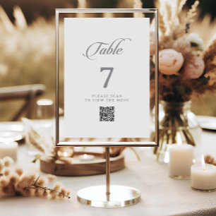 Classic Chic Calligraphy QR Code Table Numbers