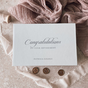 Classic Chic Calligraphy Retirement Guest Book