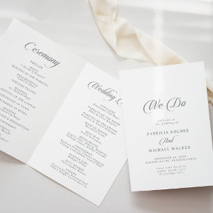 Classic Chic Calligraphy We Do Folded Wedding Program
