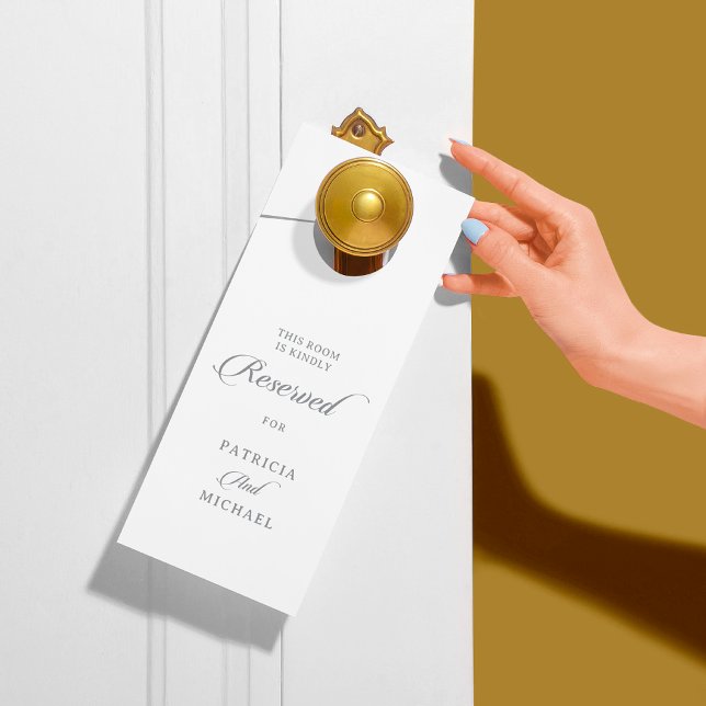 Classic Chic Calligraphy Wedding Reserved  Door Hanger (Creator Uploaded)
