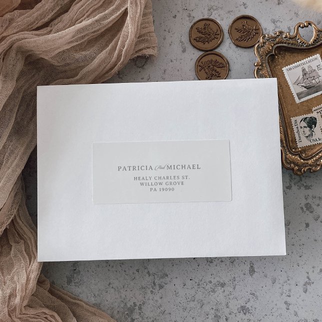 Classic Chic Calligraphy Wedding Return Label (Creator Uploaded)
