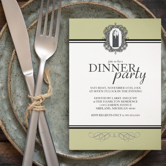 Classic Chic Dinner Party Invitations (Creator Uploaded)
