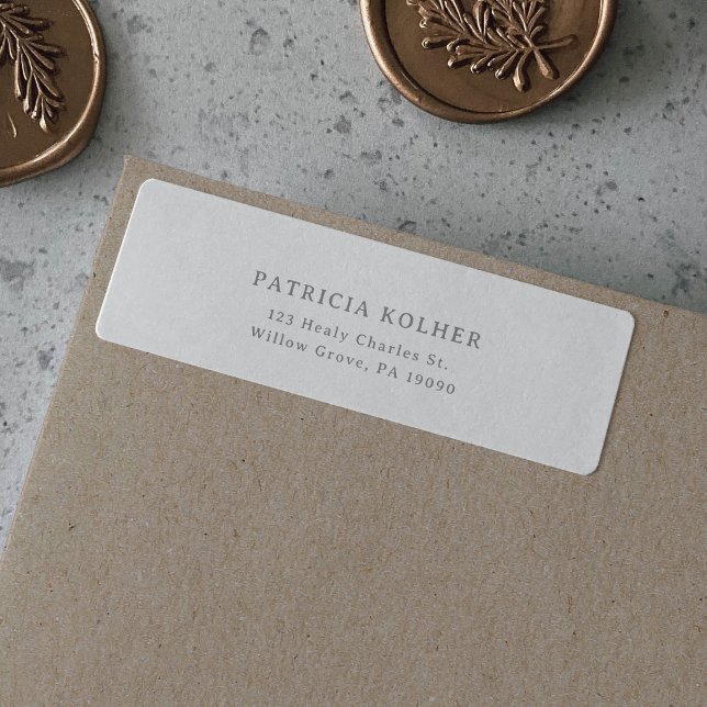 Classic Chic Grey Wedding Address Return  Label (Creator Uploaded)