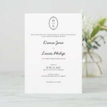 Classic Chic Hand Drawn Frame Wedding Invitation