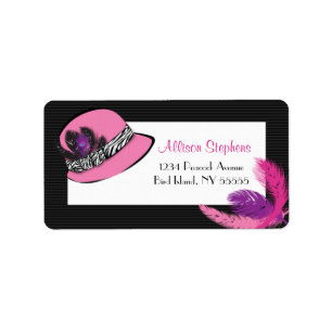 Classic Chic Hat with Feathers Address Label