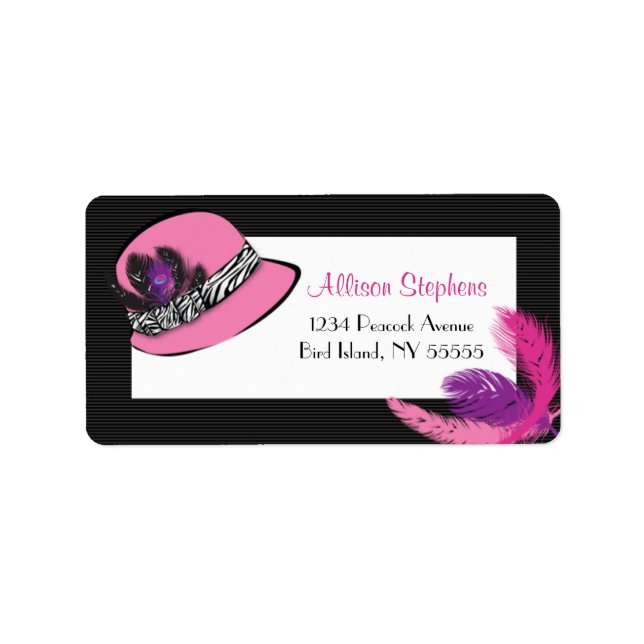 Classic Chic Hat with Feathers Address Label (Front)