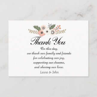 Classic Chic wedding thank you card