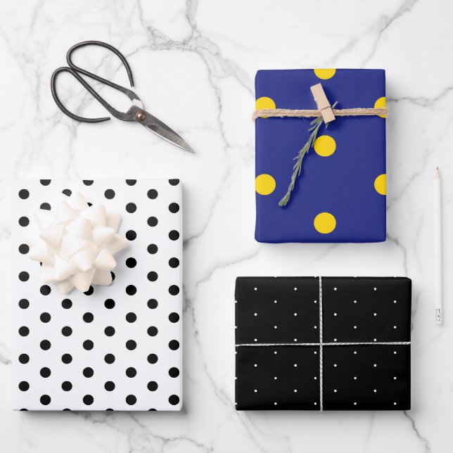Classic Chic White Polka Dot Gift Wrapping Paper (Front)