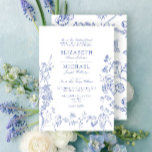 Classic Chinoiserie Blue Victorian Floral Wedding Invitation<br><div class="desc">There’s nothing quite like our Classic Chinoiserie Blue Victorian Floral Wedding Invitation to make your upcoming wedding stand out. Our exquisitely designed blue victorian floral invitation perfectly blends hand drawn characters of buzzing bees and delicate butterflies, nestled atop luscious garden flowers. Make your day extra special by personalising the wedding...</div>
