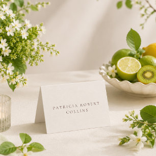 Classic Choco Brown Ivory Calligraphy Place Card