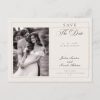 Classic Choco Ivory Calligraphy Save The Date