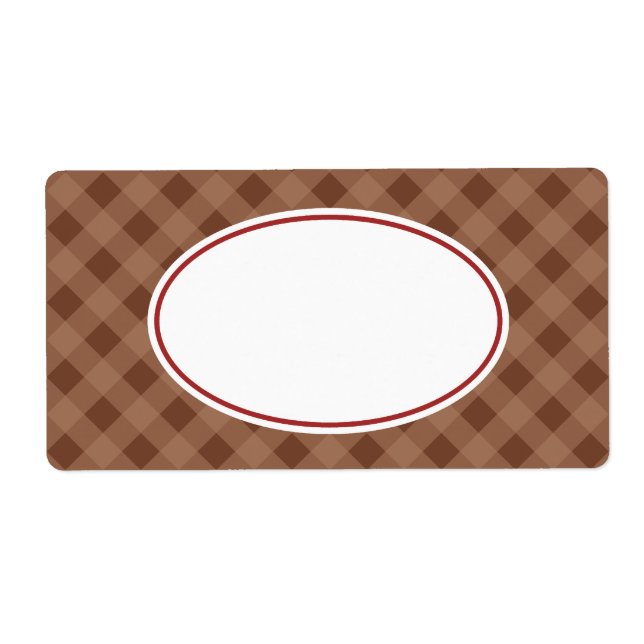 Classic Chocolate Gingham Labels (Front)