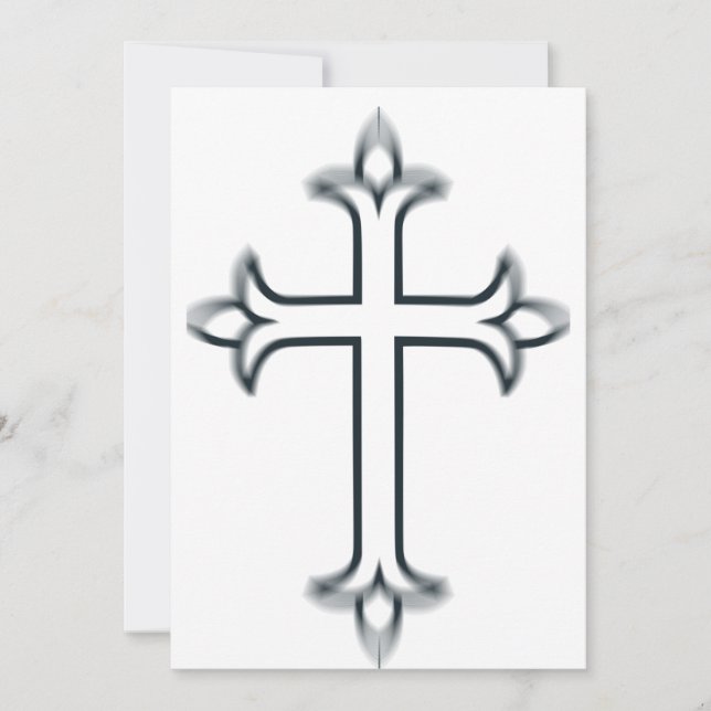 Classic Christian Cross Minimalist Fine Art Invitation (Front)