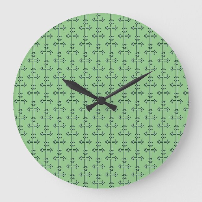 Classic Christian Cross Minimalist Fine Art Large Clock (Front)