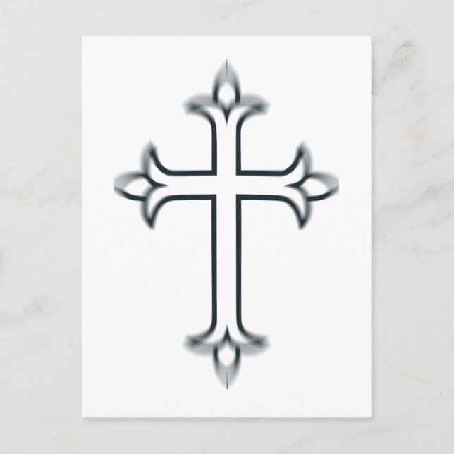 Classic Christian Cross Minimalist Fine Art Postcard (Front)