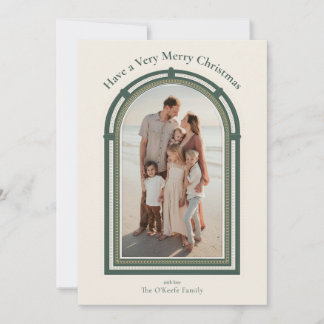 Classic Christmas Arched Holiday Photo Card