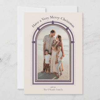 Classic Christmas Arched Holiday Photo Card